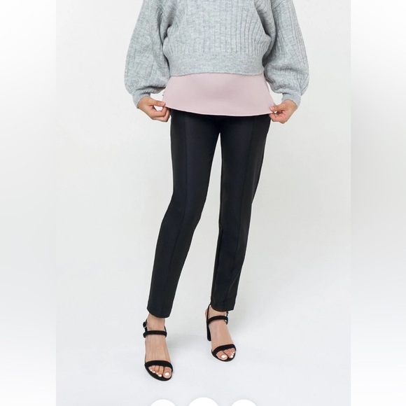 Marion Women's Slim Leg Over-Belly Maternity Dress Pants in Black Size 2 - Picture 14 of 16